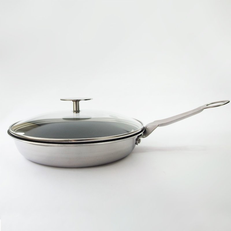【日本製 KOINU】超陶瓷平底煎鍋 24cm-可烤箱料理 - 煲/鍋/焗盤 - 不鏽鋼 銀色