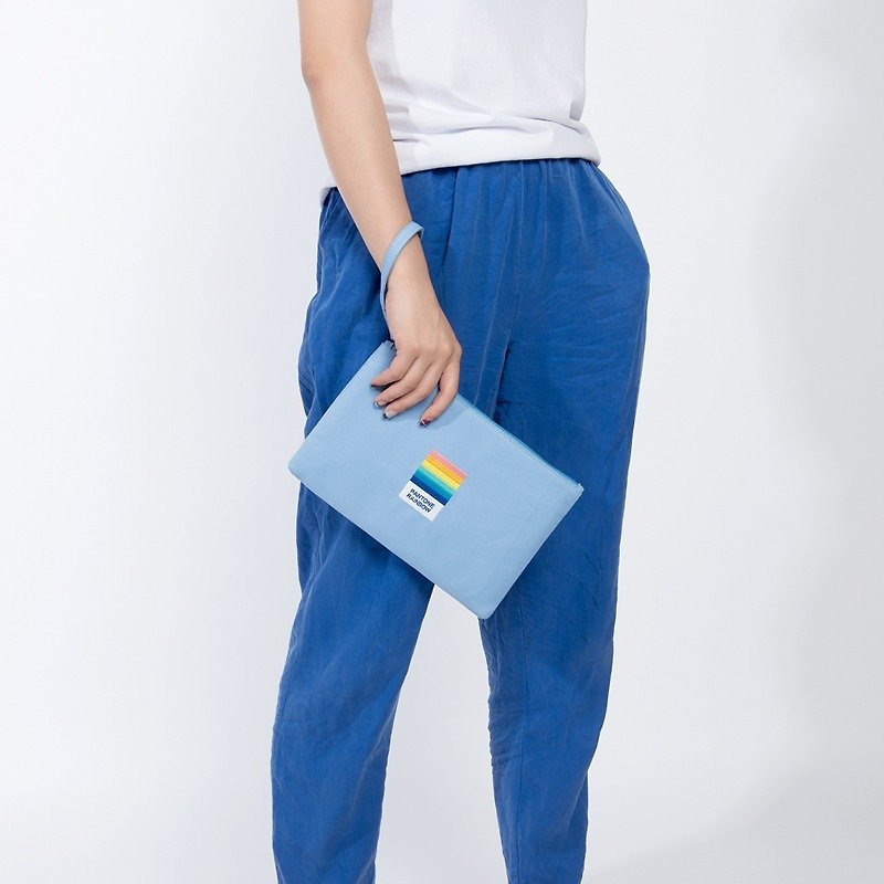KIITOS summer talk Summer series flat clutch bag--Rainbow clause - Clutch Bags - Cotton & Hemp Multicolor
