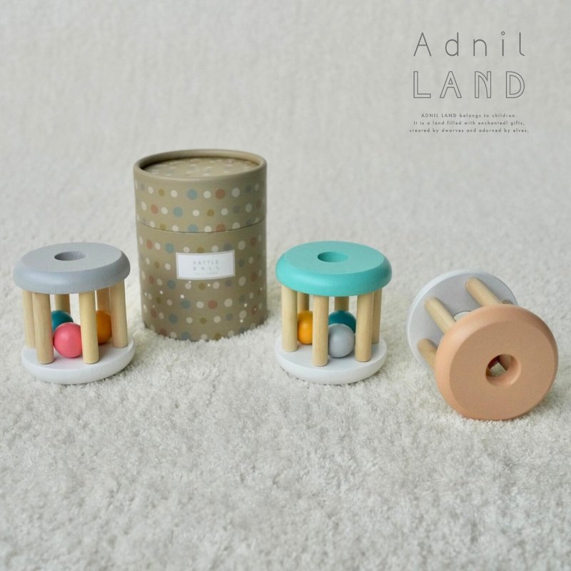 Adnil LAND three-color ball comfort rattle - ของเล่นเด็ก - ไม้ หลากหลายสี