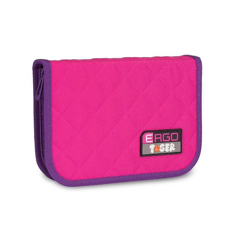 Tiger Family Rainbow Creative Stationery Bag (Contrast Color) - Rose Red - กล่องดินสอ/ถุงดินสอ - วัสดุกันนำ้ สึชมพู