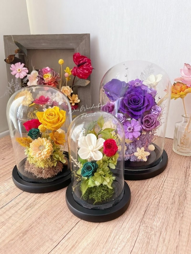 【香港花藝工作室】保鮮花玻璃瓶工作坊 - 乾燥花/永生花 - 植物．花 多色