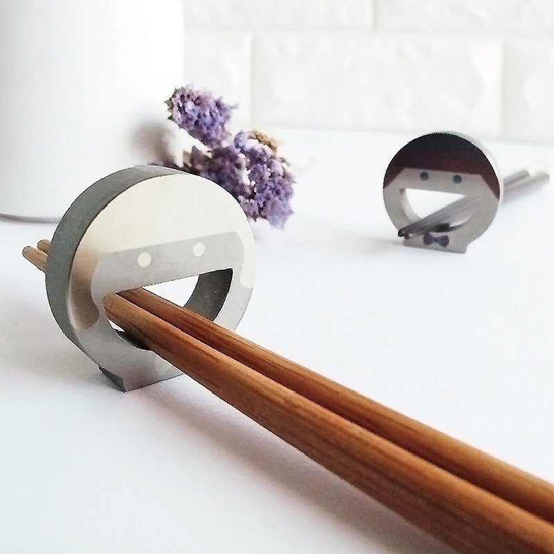 Pure Titanium Chopsticks-Open Smile Series: A Natural Pair of Sweet Partners - Chopsticks - Other Metals Silver