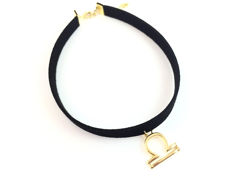 Libra-Constellation Necklace - Necklaces - Genuine Leather Black