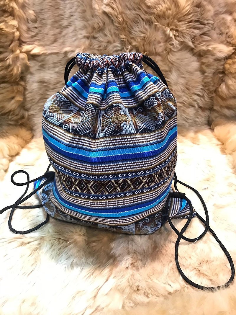 Drawstring bag - กระเป๋าหูรูด - วัสดุอื่นๆ สีน้ำเงิน