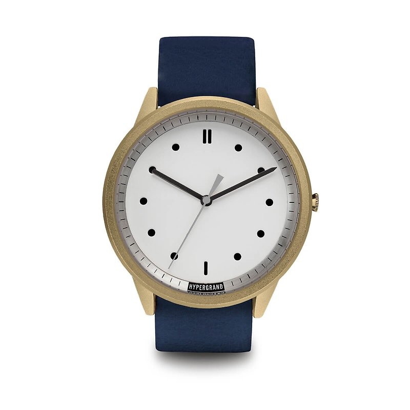 HYPERGRAND - 02 Basic Series - Gold White Dial Blue Leather Watch - Men's & Unisex Watches - Other Materials Blue