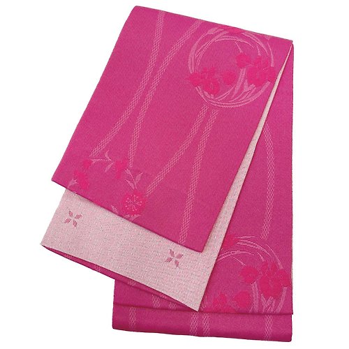 fuukakimono 女性 腰封 和服腰帶 小袋帯 半幅帯 日本製 粉紅 05