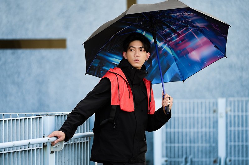 Cyber ​​Xingyu Foreign Land Increased Umbrella Surface Charge Straight Umbrella STORM BREAKER - Umbrellas & Rain Gear - Other Materials Multicolor