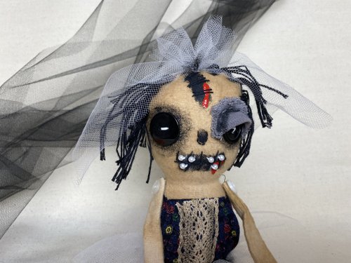 Sweet and Creepy Original Antique Zombie Voodoo puppet doll. Not refurbished. newest B-456