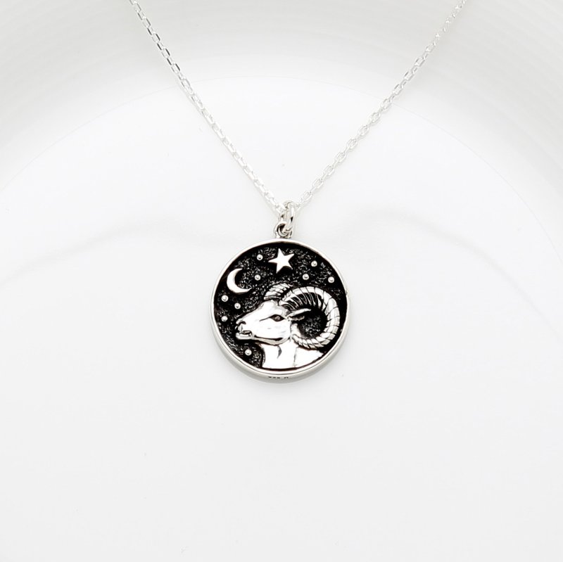 【Angel & Me】Astrology Aries s925 sterling silver necklace Birthday gift - สร้อยคอ - เงินแท้ สีเงิน