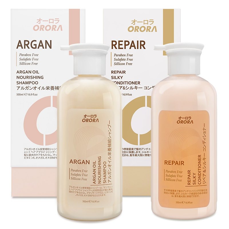 Japan Orora Macadamia Shampoo500ml + Repair Conditioner500ml - Shampoos - Other Materials 