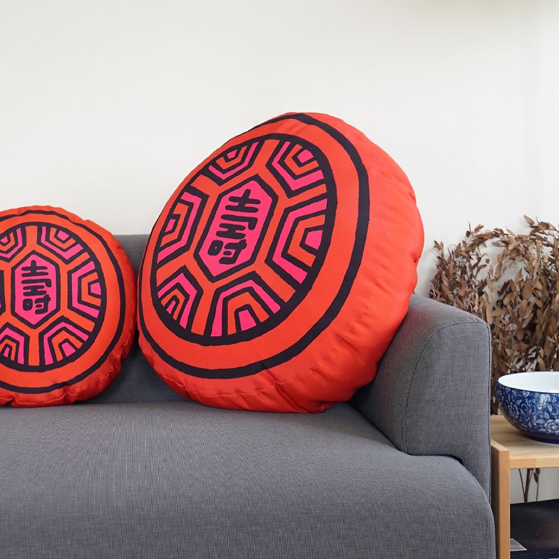 Classic Original [Customized] Red Tortoise Cake Pillow (Large) Full Moon, Birthday, Catch Week, Wedding, Chinese New Year - Pillows & Cushions - Polyester Red