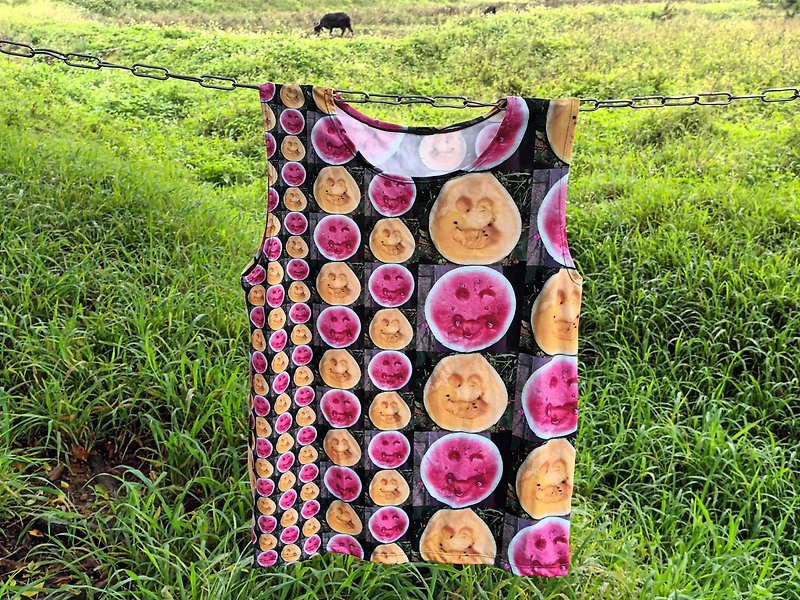 Watermelon Buddha Ma VEGAN watermelon cassock: moisture-wicking vest - Women's Sportswear Tops - Polyester Orange