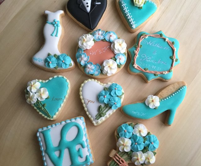 結婚式の小さなもの エレガントな結婚式のクッキー10個 ショップ Btcookie クッキー ビスケット Pinkoi