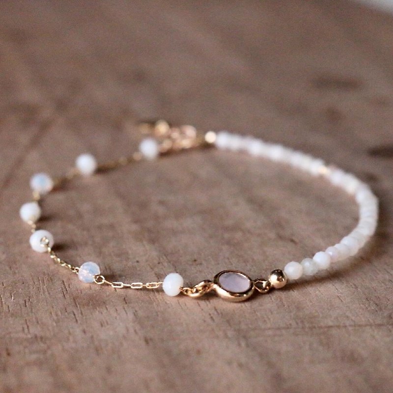Opal crystal bracelet-charming- - Bracelets - Gemstone Pink