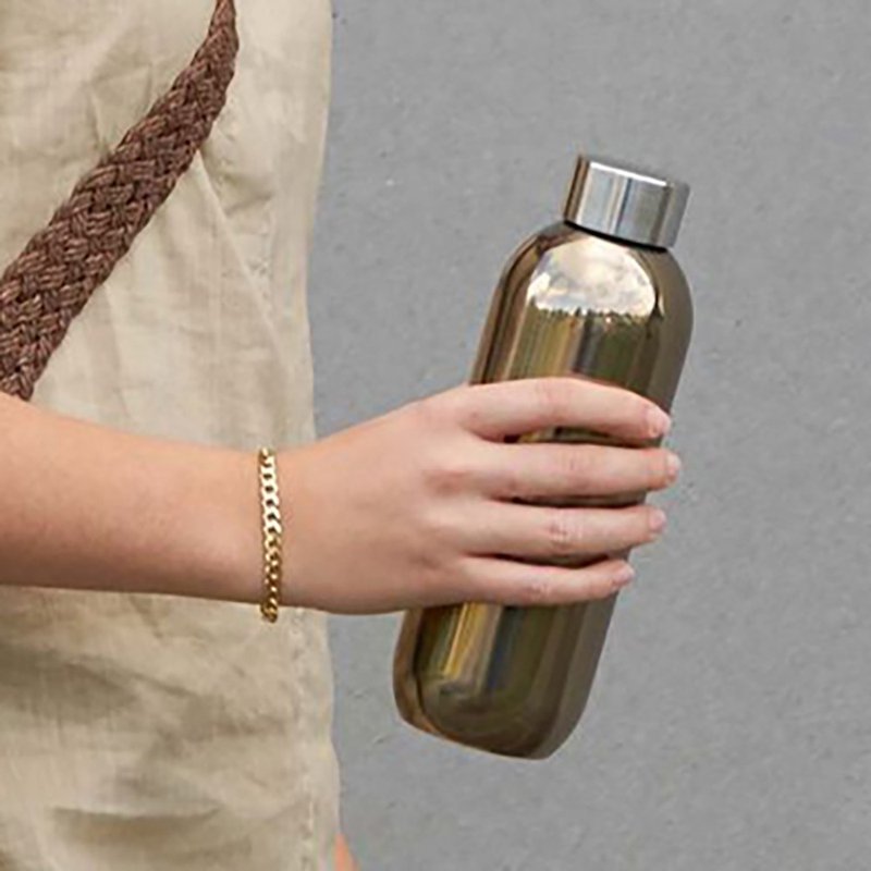 【Stelton】Keep Cool Thermal Insulated Portable Bottle 600ml-Bronze Gold - กระบอกน้ำร้อน - สแตนเลส 