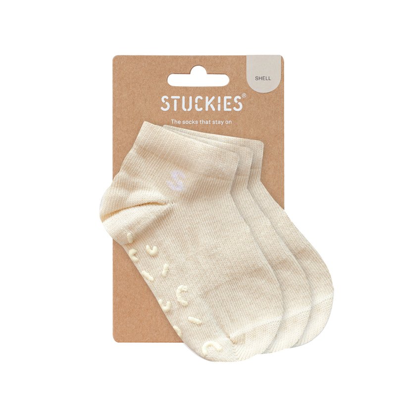 Stuckies - 短襪/防滑襪三入組 - Shell - 嬰兒襪子 - 棉．麻 