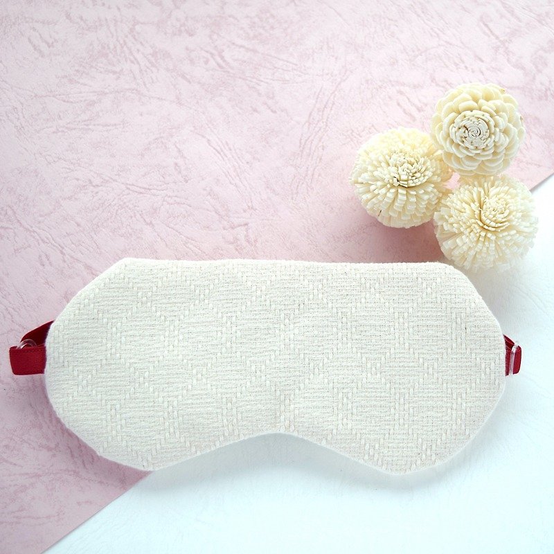 Elegant white eye mask / Free pouch - Bedding - Cotton & Hemp White