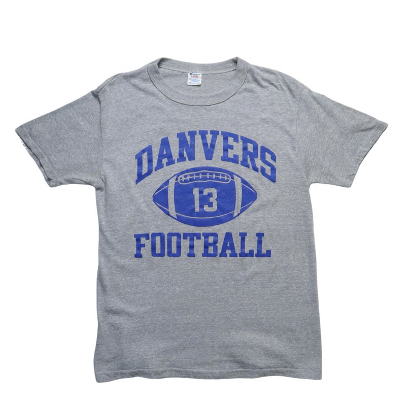 80s Champion 美國製 Danvers football雪花tee - 男 T 恤 - 其他材質 灰色