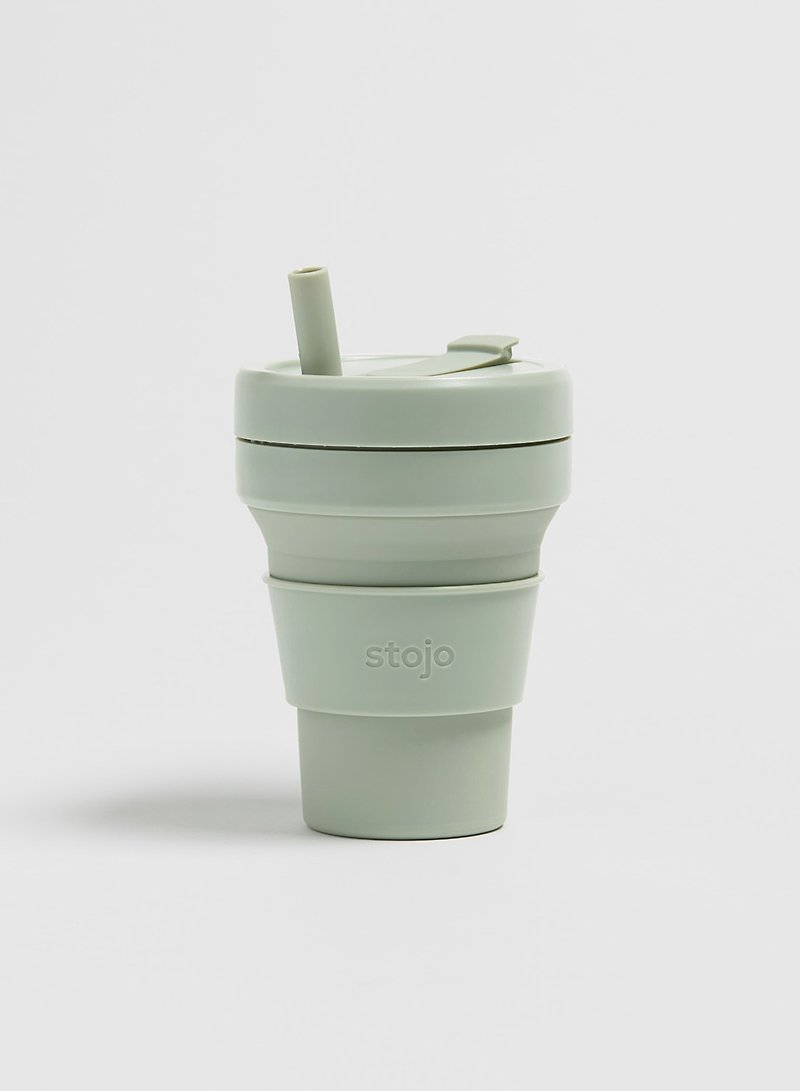 STOJO Biggie Cup, 16oz/470mL, Sage - Mugs - Silicone Green