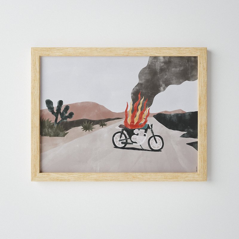 My Bike is On Fire My Bike is On Fire - Print/Poster - โปสเตอร์ - กระดาษ สีกากี