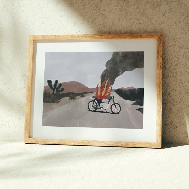 My Bike is On Fire 我的車著火了 - 印刷畫/海報 - 海報/掛畫/掛布 - 紙 多色