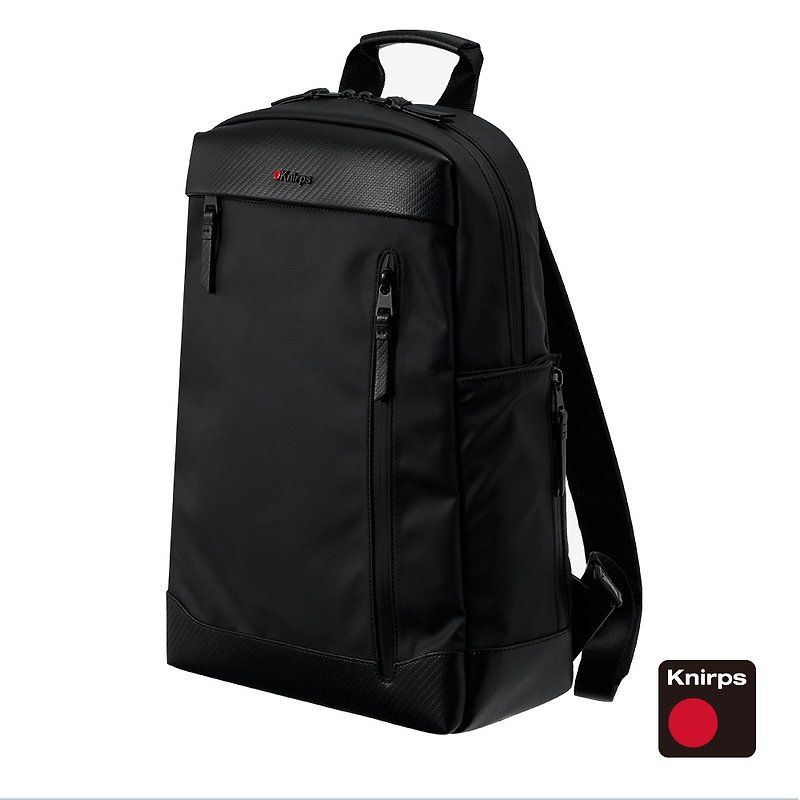【Knirps Germany Red Dot】Business Laptop Backpack – Carbon Fiber Pattern - Handbags & Totes - Genuine Leather Black