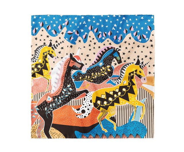 Art Print deals Preppy Horse with Indian Pattern tassels and pom poms