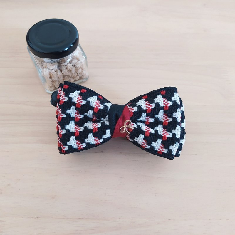 Temperament Houndstooth Web Bow Banana Clip - เครื่องประดับผม - วัสดุอื่นๆ หลากหลายสี