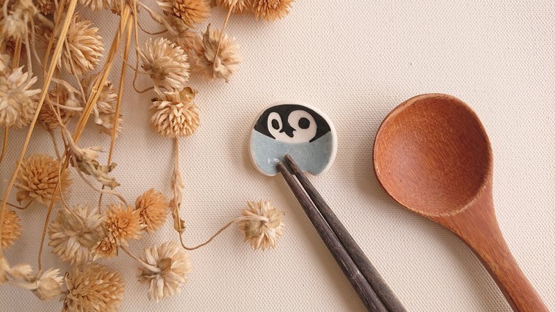 Hey! Bird friends! Mini emperor penguin baby bird chopsticks and spoons - Chopsticks - Porcelain Gray