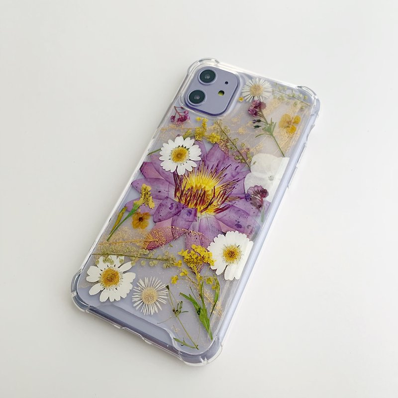 Ripples Dry Flower Phone Case Water Lily Season Limited IPhone - เคส/ซองมือถือ - พืช/ดอกไม้ สีม่วง