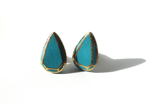 irodori ceramic accessory jewel cut pierce・earring  pairshape ターコイズ