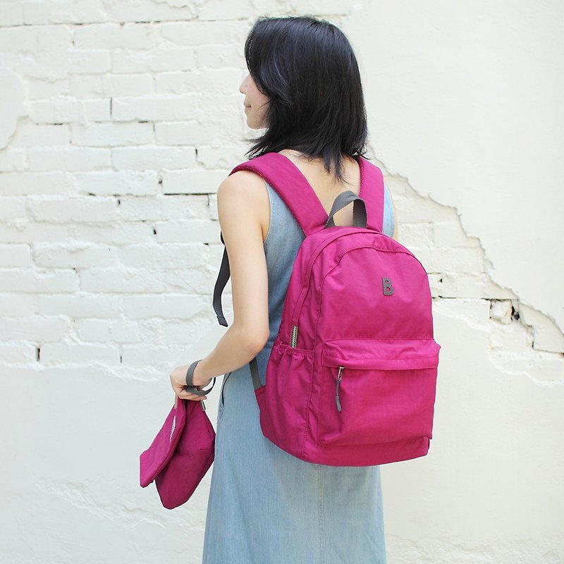 Calypso 2 in 1 backpack(14 inch Laptop OK)-magenta_105168 - กระเป๋าเป้สะพายหลัง - วัสดุกันนำ้ สีม่วง