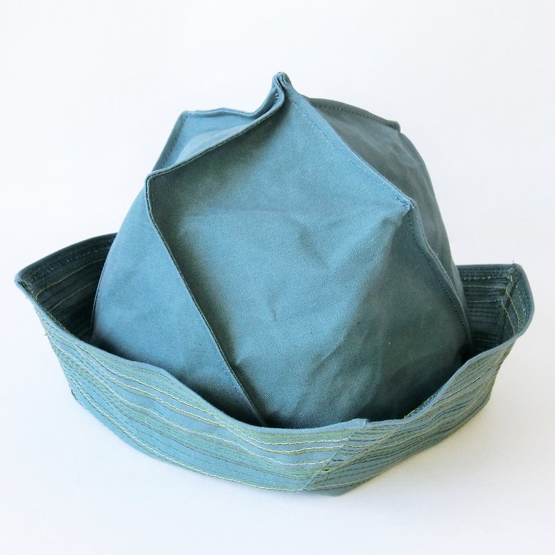 origami hat - หมวก - ผ้าฝ้าย/ผ้าลินิน สีน้ำเงิน