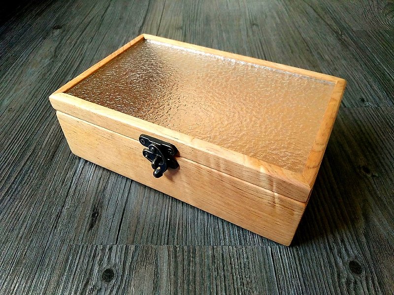 手作り台湾エルムガラスボックスはユニークです - 収納用品 - 木製 ブラウン