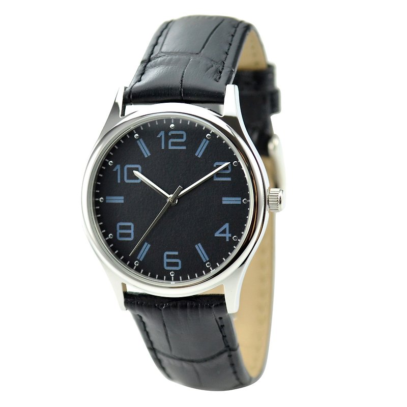 Christmas gift Minimalist Big Index Watch - Unisex - Free shipping worldwide - นาฬิกาผู้หญิง - โลหะ สีดำ