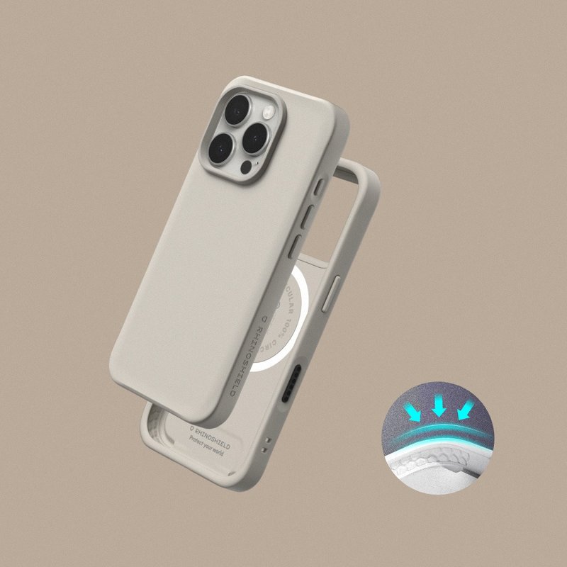 SolidX(MagSafe兼容)強化吸震緩衝防摔手機殼/貝殼灰 for iPhone - 手機殼/手機套 - 塑膠 