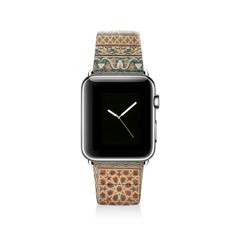 Apple watch band 真皮手錶帶不銹鋼手錶扣 38mm 42mm S002 - 錶帶 - 真皮 多色