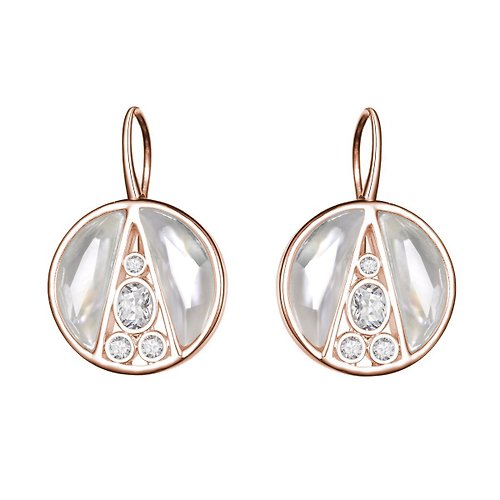 SOIRÉE BY N.Y. 蒔華芮設計師輕珠寶 圓圓珍珠母貝鋯石耳環 (共兩色) 耳勾