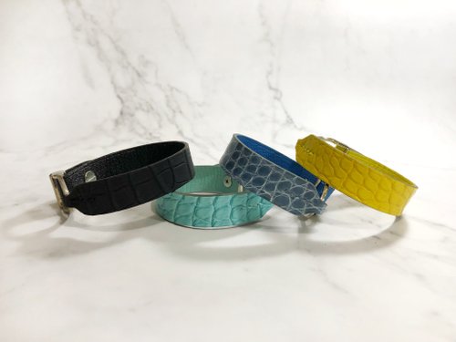 Nothing Leather Workshop Made in HK 原創手工皮革 馬蹄鐵鱷魚皮皮手環 | 手鐲 | 皮手環