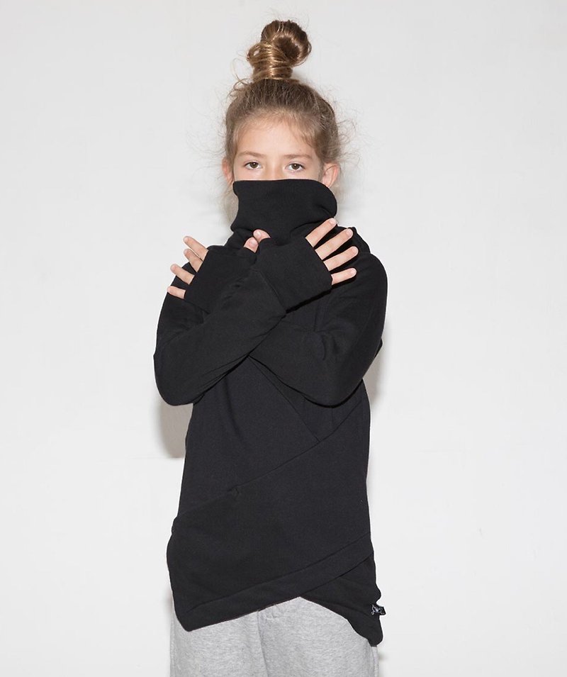 2017aw NUNUNU asymmetrical ninja hoodie - อื่นๆ - ผ้าฝ้าย/ผ้าลินิน สีดำ