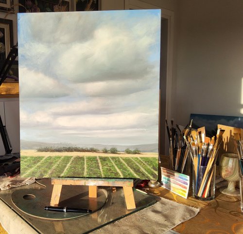トスカーナの絵画 イタリアの風景 オリジナルアート トスカーナ