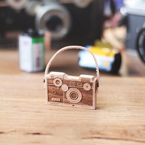 MINK'S 【客製禮物】USB 原木隨身碟 Argus 時光相機 (含主圖皮繩)