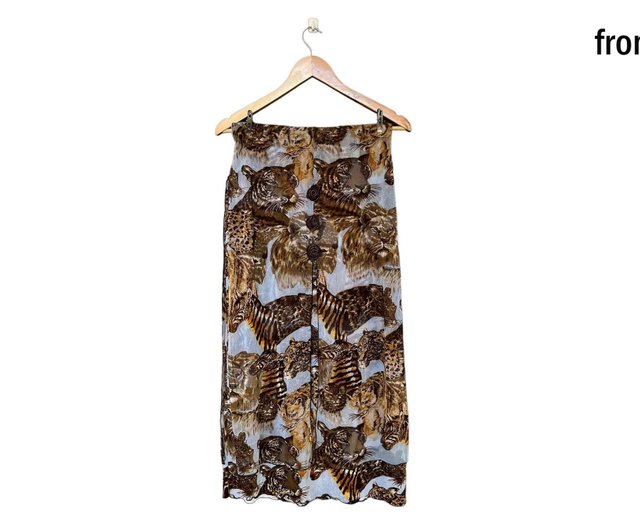 80s Safari Wild Life Printed maxi net layered skirt Animal Printed mesh skirt Shop puremorningvintage Skirts Pinkoi