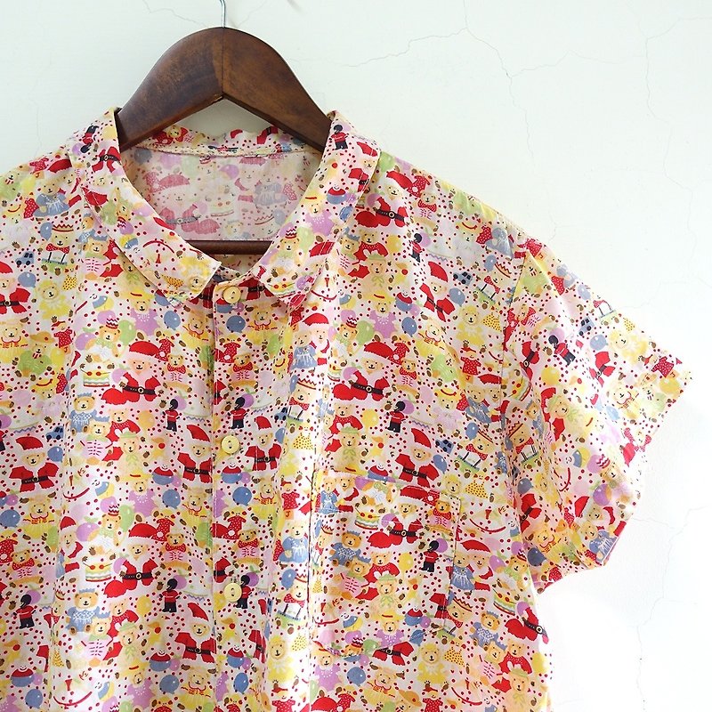 │Slowly│ Christmas/vintage shirt│vintage.Retro.Art - Women's Shirts - Polyester Multicolor