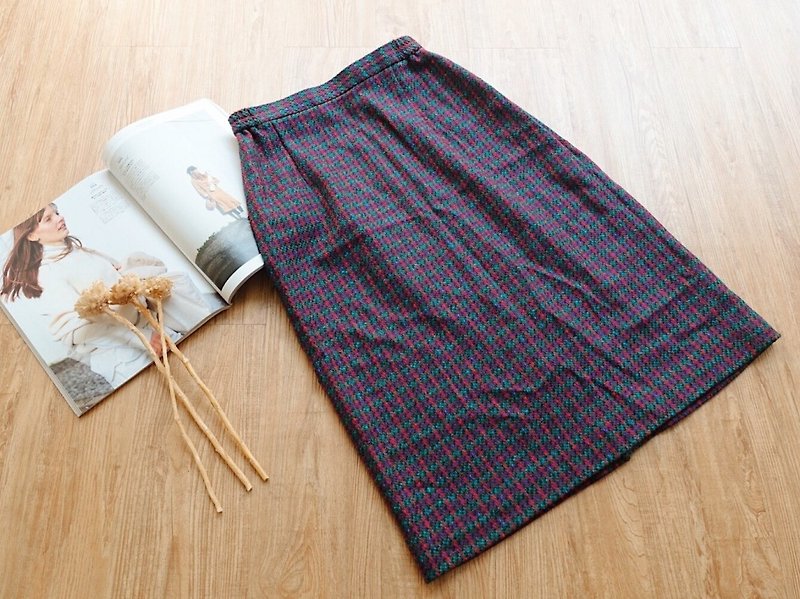 Vintage under / winter wool skirt no.84 - Skirts - Other Materials Multicolor