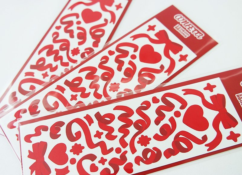 Cherry Red Confetti Sticker - สติกเกอร์ - กระดาษ สีแดง