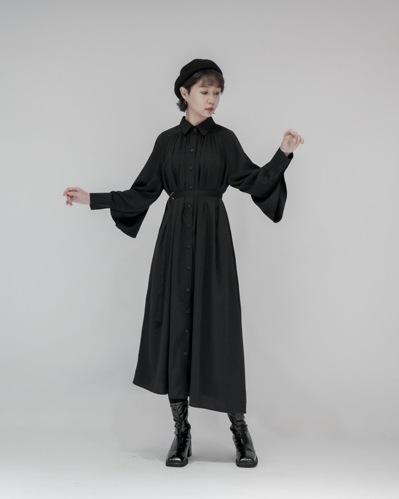 MUKK DESIGN Lachlan long sleeve dress - ชุดเดรส - เส้นใยสังเคราะห์ สีดำ