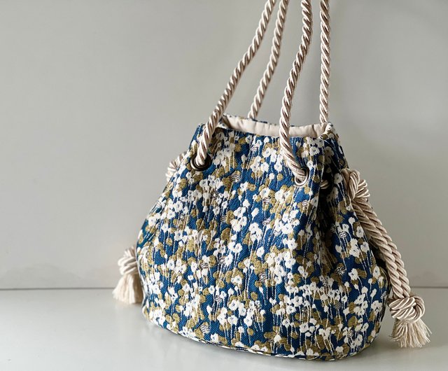 Jacquard-weave handbag - Blue/Patterned - Ladies