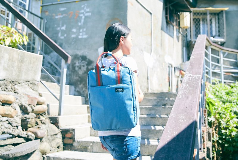 TRAVO 1.5 - VERTICAL TRAVEL TOTE - Denim Blue - Messenger Bags & Sling Bags - Other Materials Blue