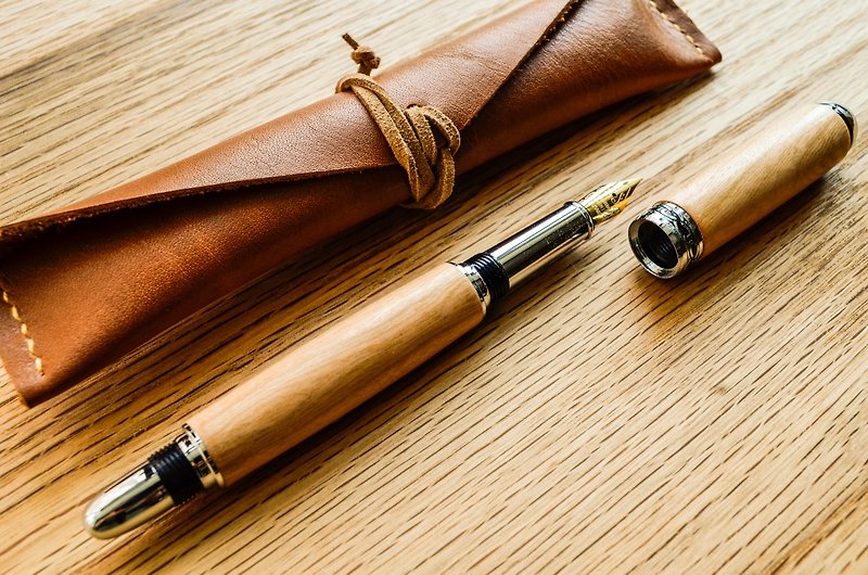【Customized gift】cherry wood-handmade pen│lettering│gift│for personal use│with packaging│ - Fountain Pens - Wood Orange